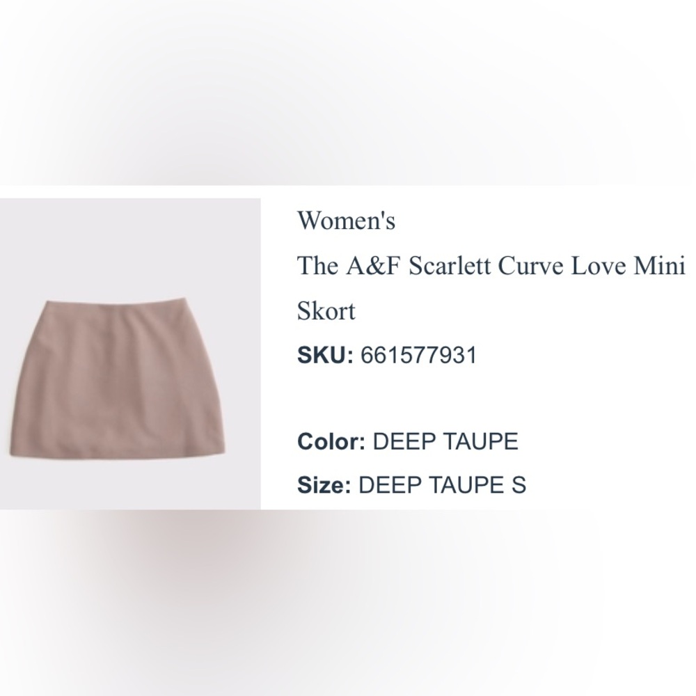 A&F Scarlett Taupe Skort